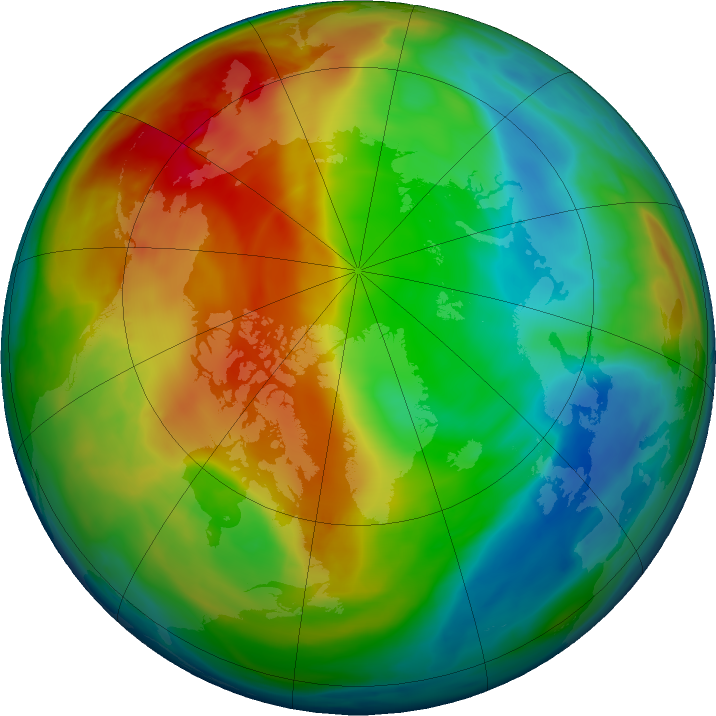 Arctic ozone map for 24 December 2023